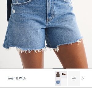 Abercrombie & Fitch Light Blue Frayed Hem Denim Shorts